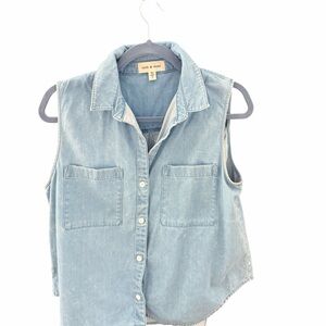 Cloth & Stone Light Blue Sleeveless Top